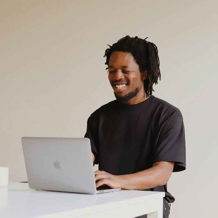 person on a laptop